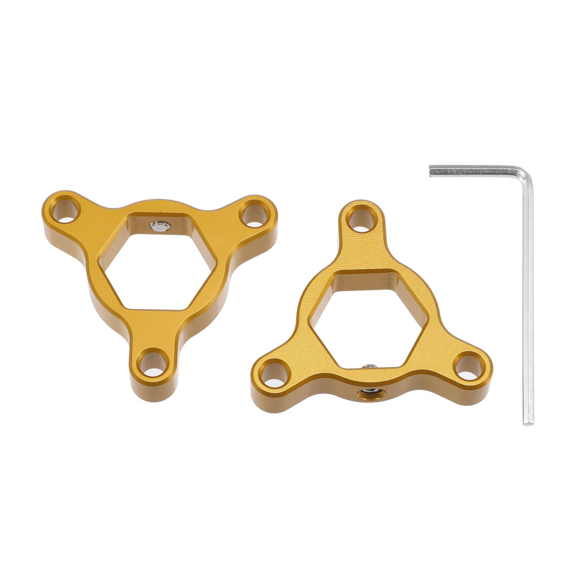 Motoforti 17mm Goldfarbene Aluminiumlegierung Racing Motorradfahrer CNC Gabel Vorspannungseinsteller für die meisten Motorräder - Packung mit 2 von Motoforti