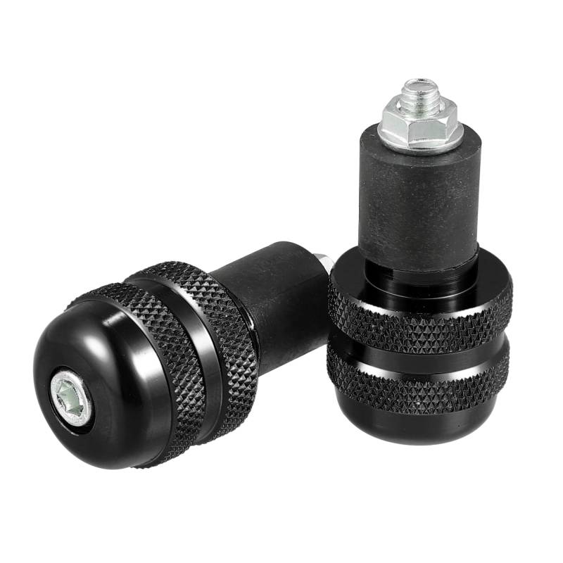 Motoforti 2 Stück Motorrad Griffe Lenkerenden 18mm Universal CNC Aluminum Lenkergriffe Endkappen für Meisten Motorrad/Roller Schwarz von Motoforti