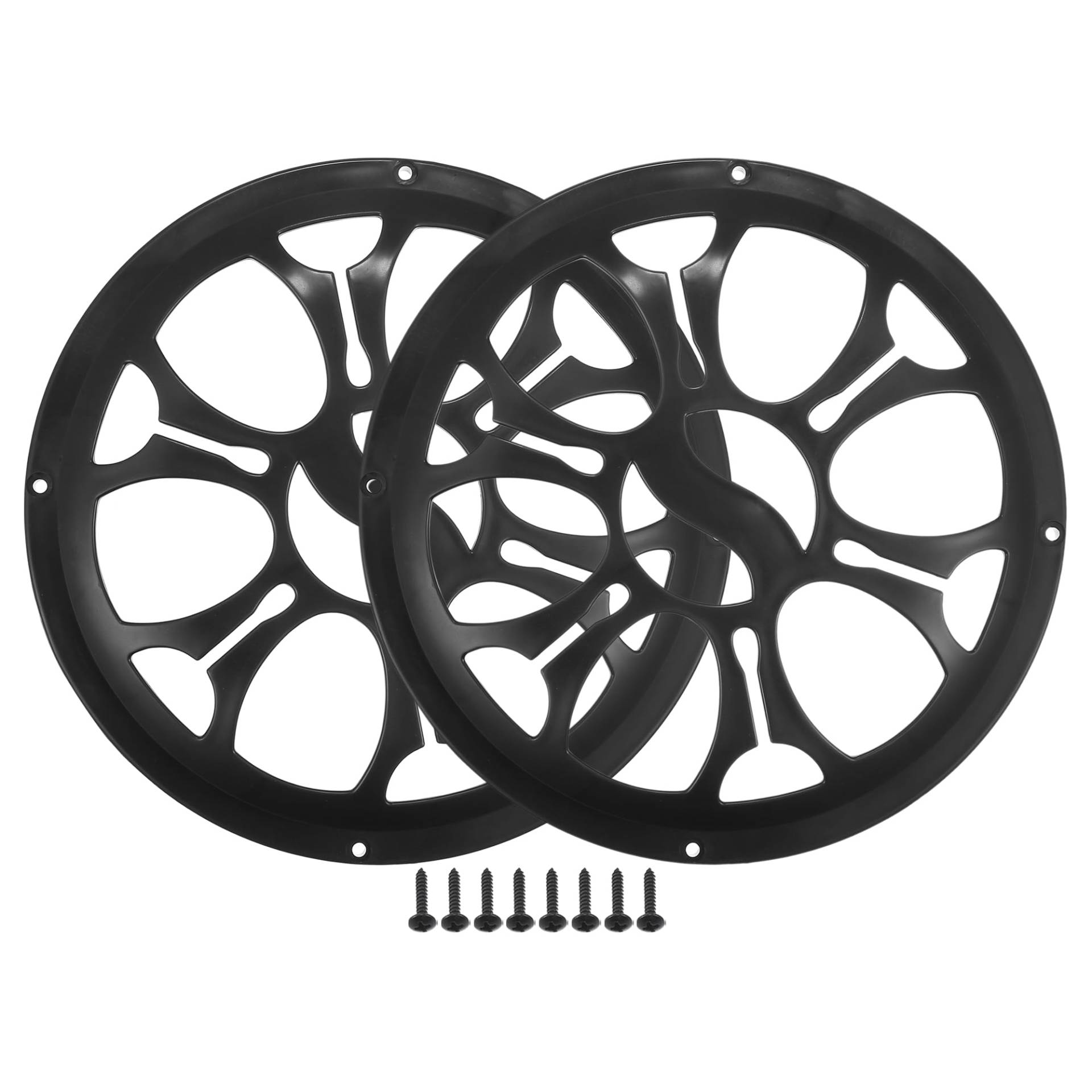 Motoforti 8" Auto-Lautsprecherabdeckung rund mit Schrauben ABS Schwarz - 2 Stück von Motoforti