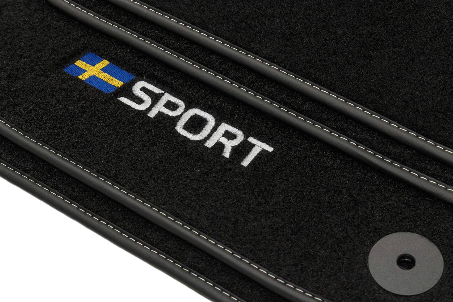 Sport Velour Fußmatten Satz für Volvo C30 / S40 II / V50 (2004-2012) - 4-teilig - Passgenau von Motohobby.pl