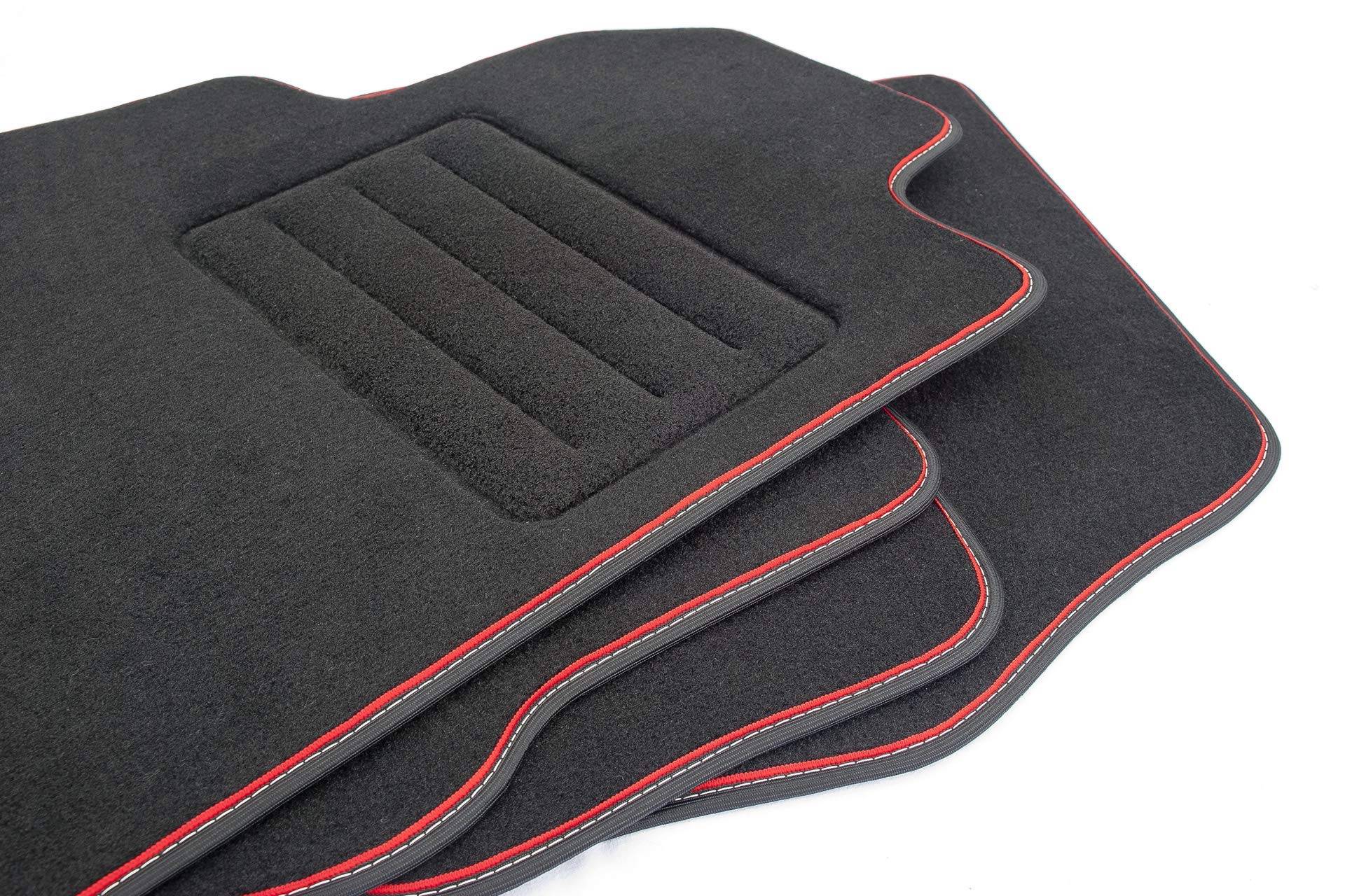 Velour Fußmatten Satz für Ford Fiesta VI MK6 (2008-2018) Premium Qualität - 4-teilig - Passgenau OVAL Clips von Motohobby.pl