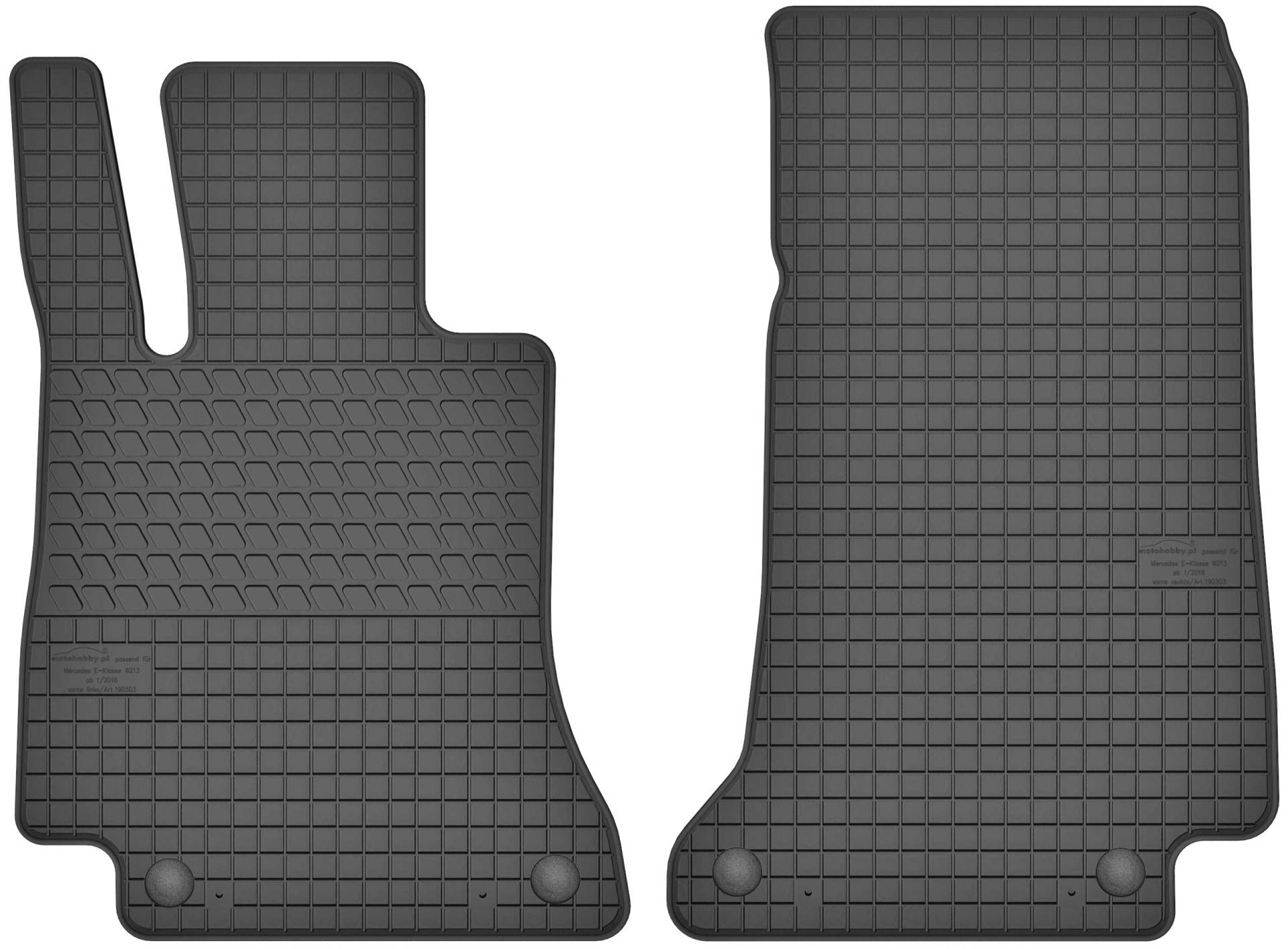 Gummimatten Vorne Gummi Fußmatten Satz für Mercedes-Benz E-Klasse W213 (ab 2016) - 2-teilig - Passgenau von Motohobby