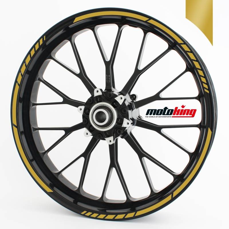 Felgenrandaufkleber GP im GP-Design passend für 12 Zoll Felgen für Motorrad, Auto & mehr - Gold matt von Motoking