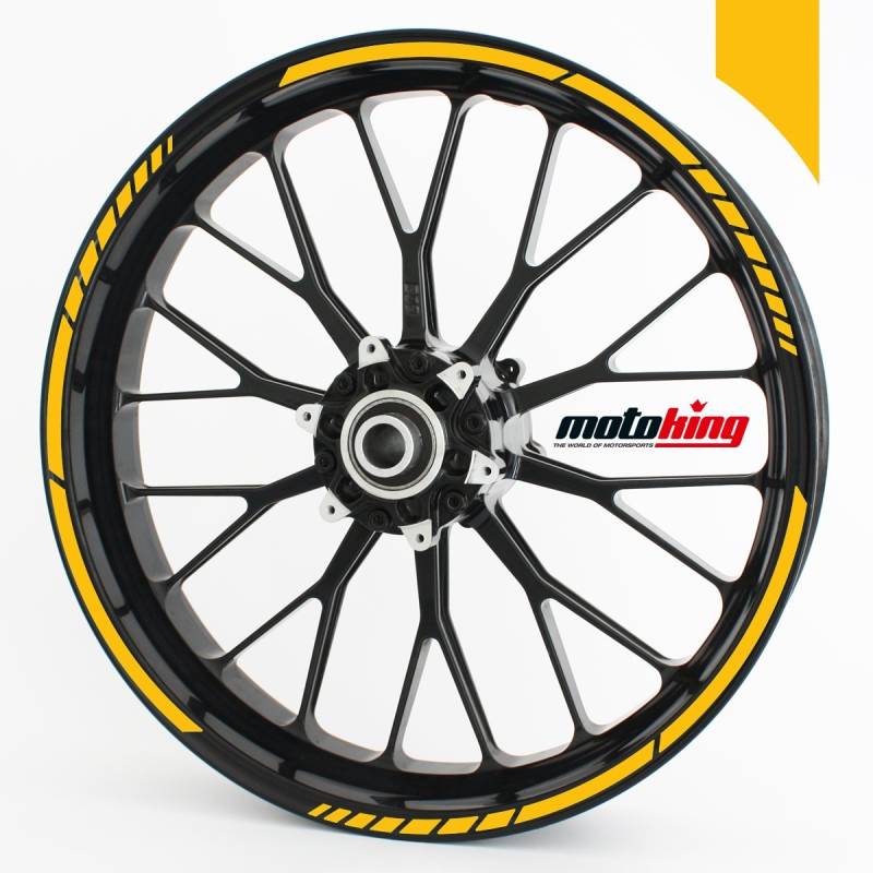 Felgenrandaufkleber GP im GP-Design passend für 13 Zoll Felgen für Motorrad, Auto & mehr - Hellorange matt von Motoking