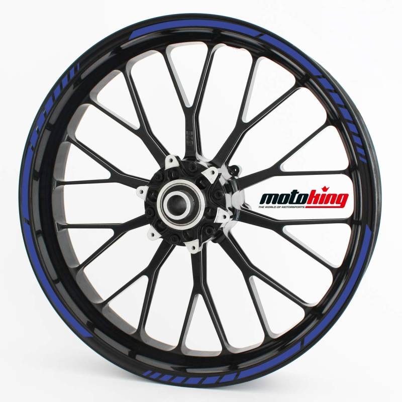 Felgenrandaufkleber GP im GP-Design passend für 17 Zoll und 16" 18" 19" Felgen für Motorrad, Auto & mehr - Blau von Motoking