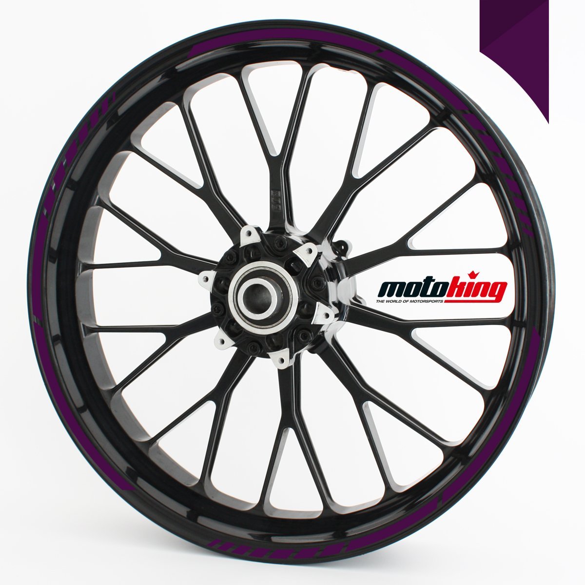 Felgenrandaufkleber GP im GP-Design passend für 17 Zoll und 16" 18" 19" Felgen für Motorrad, Auto & mehr - Violett von Motoking