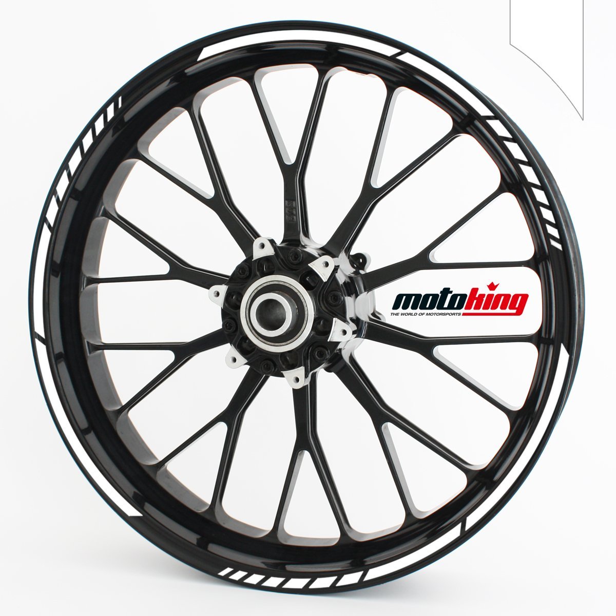 Felgenrandaufkleber GP im GP-Design passend für 17 Zoll und 16" 18" 19" Felgen für Motorrad, Auto & mehr - Weiß Matt von Motoking