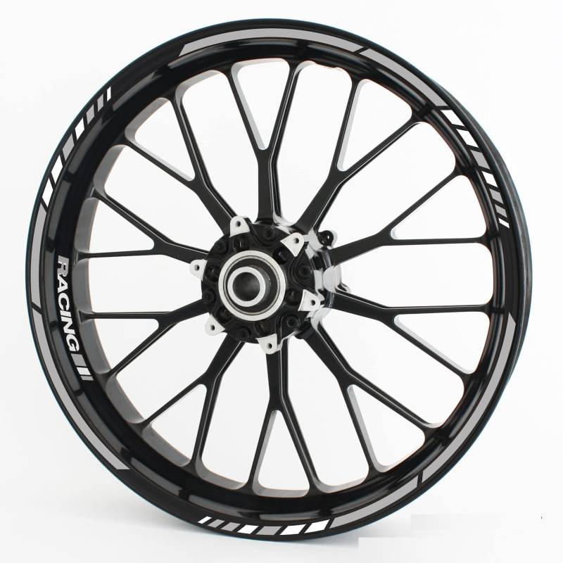 Felgenrandaufkleber RS - Komplettset für 15" 16" 17" 18" 19" - Farbe & Design wählbar - Grau, Design 3 von Motoking