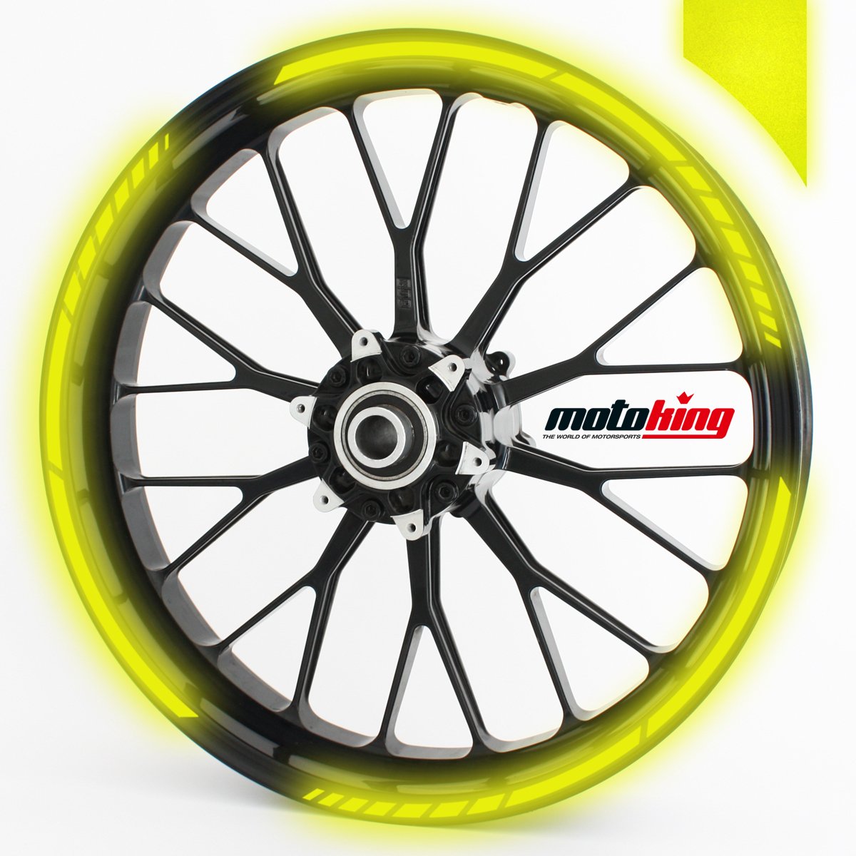 Motoking Felgenrandaufkleber im GP Design REFLEKTIEREND/für 15" bis 19" / REFLEKTIEREND GELB von Motoking