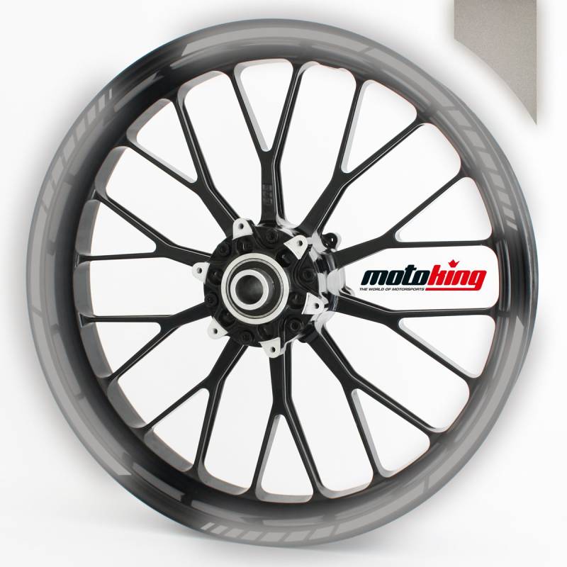 Motoking Felgenrandaufkleber im GP Design REFLEKTIEREND/für 15" bis 19" / REFLEKTIEREND SCHWARZ von Motoking