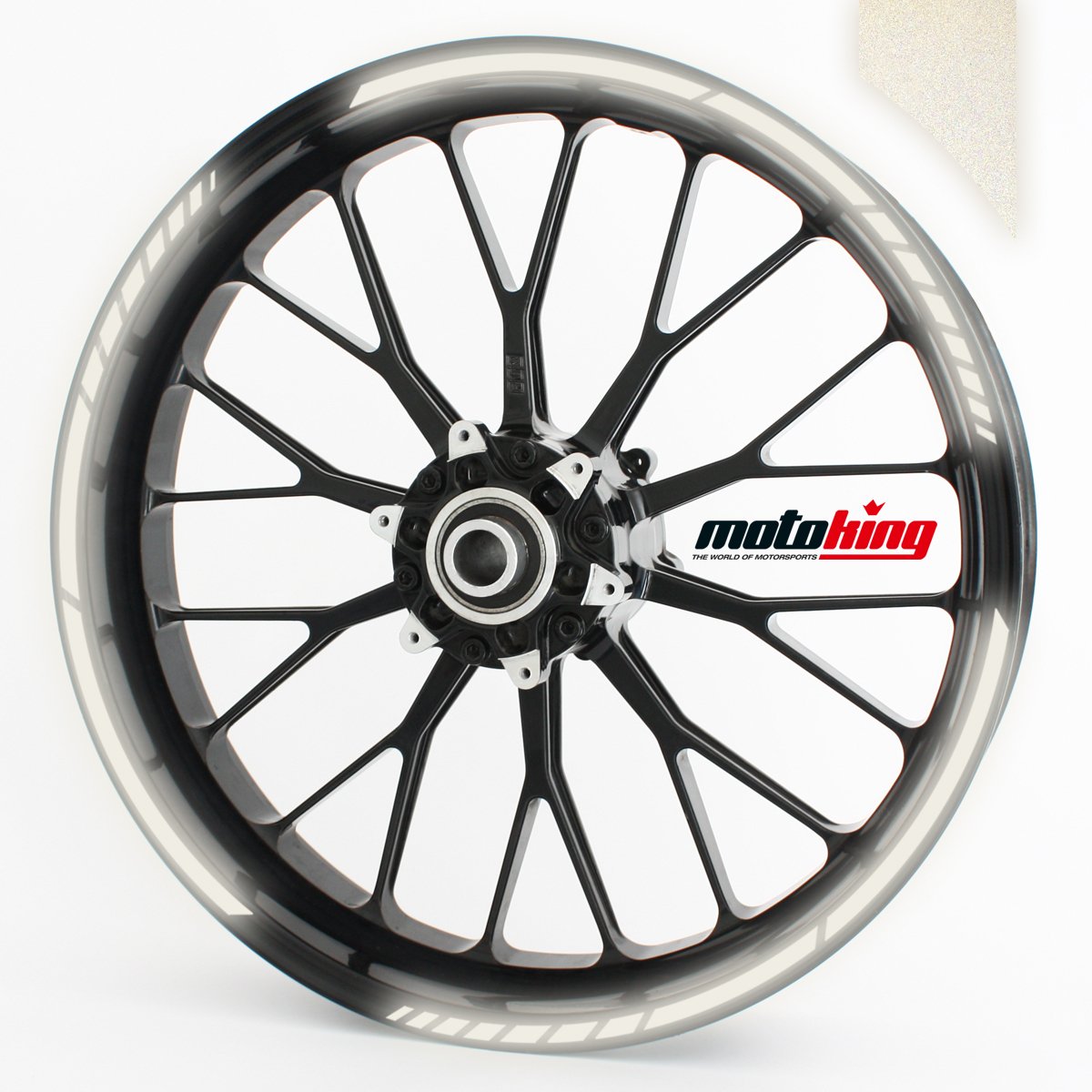 Motoking Felgenrandaufkleber im GP Design REFLEKTIEREND/für 15" bis 19" / REFLEKTIEREND Weiss von Motoking