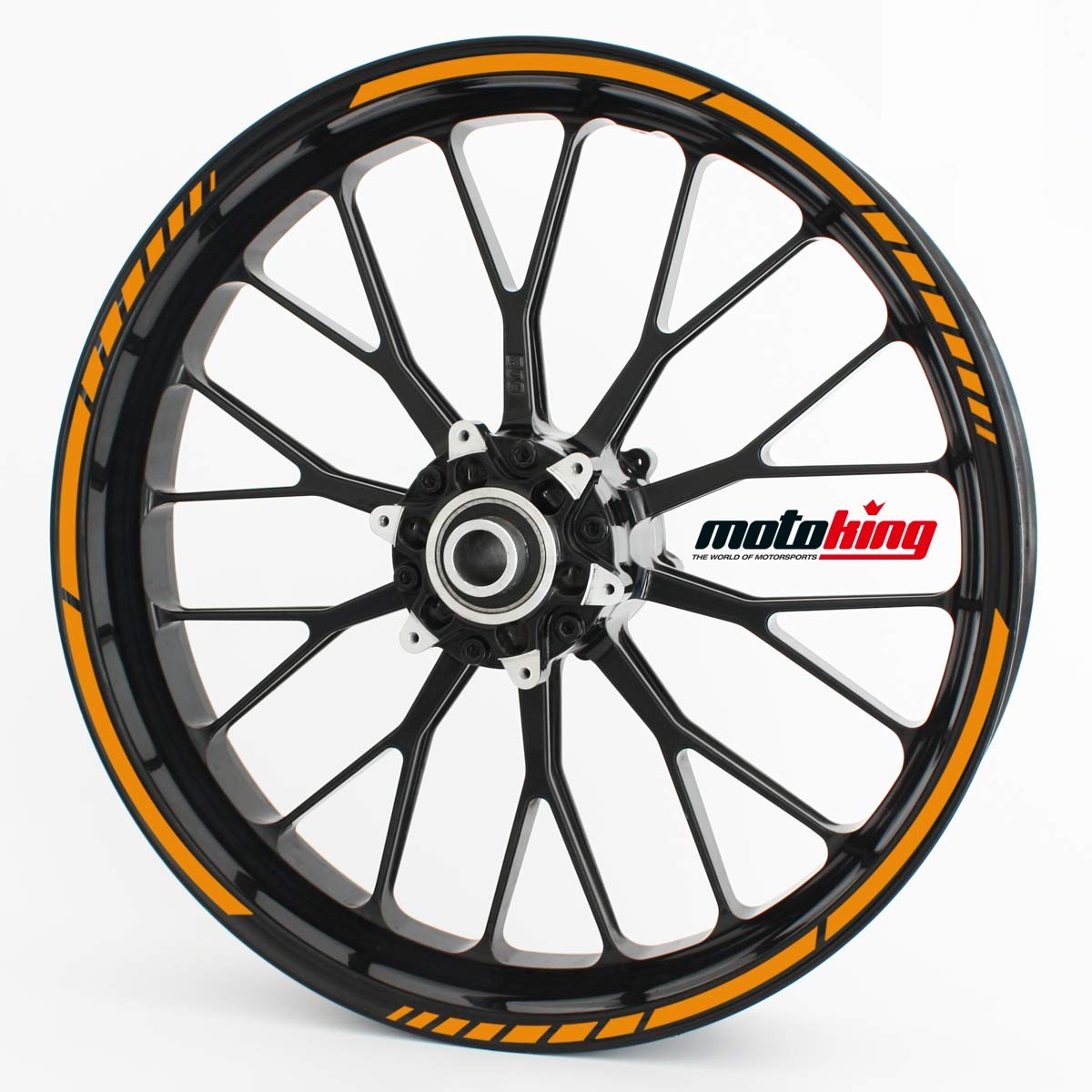 Motoking Felgenrandaufkleber im GP-Design in MATT/für 15" bis 19" / ORANGE MATT von Motoking