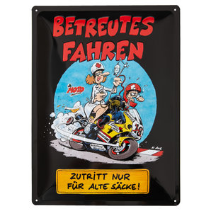 MOTOmania Blechschild "Betreutes Fahren" Maße (B x H): 30 40 cm Motomania von Motomania