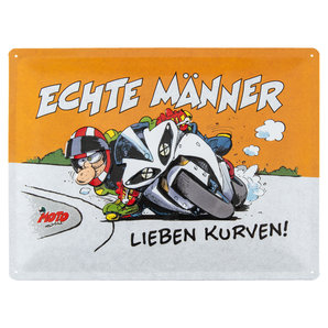 MOTOmania Blechschild "Echte Männer lieben Kurven!" Motomania von Motomania