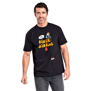 Motomania Biker Airbag T-Shirt Schwarz von Motomania