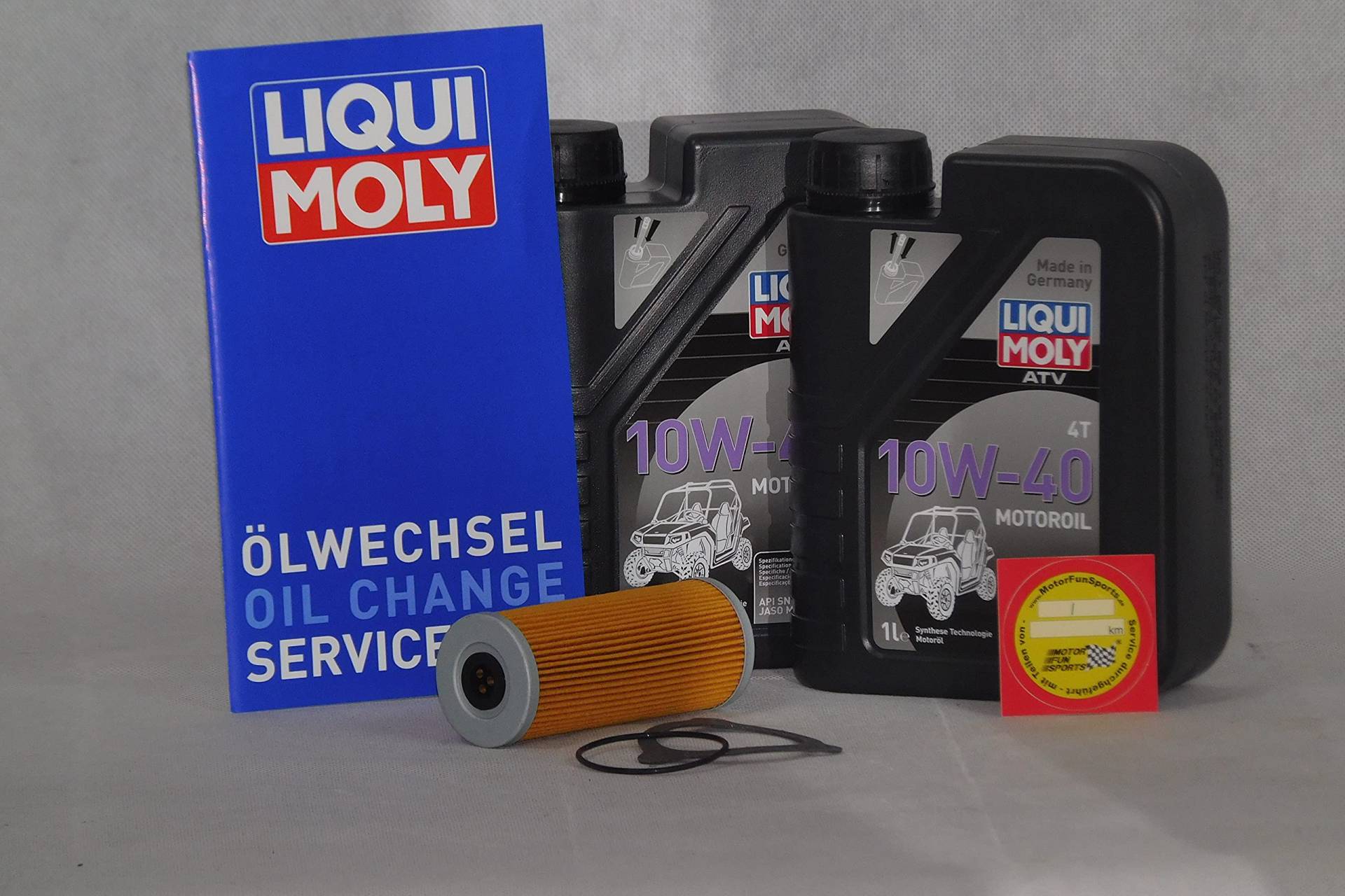 Ölwechsel Set TGB Blade 1000 mit Liqui Moly Oel, TGB Oelfilter und MotorFunSports Servicemarke von MotorFunSports