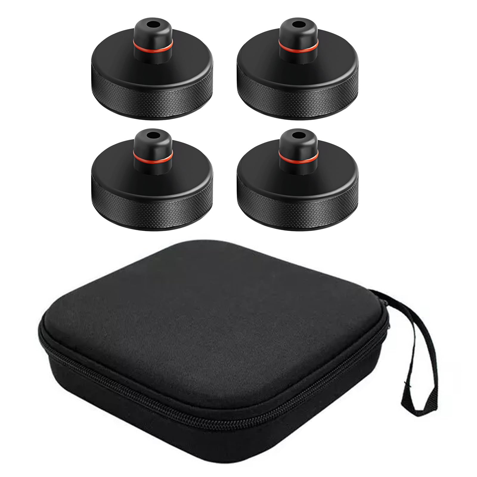 MotorMinds 4PCS Hebebock Pad Gummi Auto, Jack Point Pad Körper Pad Adapter mit Aufbewahrungstasche für Tesla Model 3/S/X/Y Fahrzeuge von MotorMinds