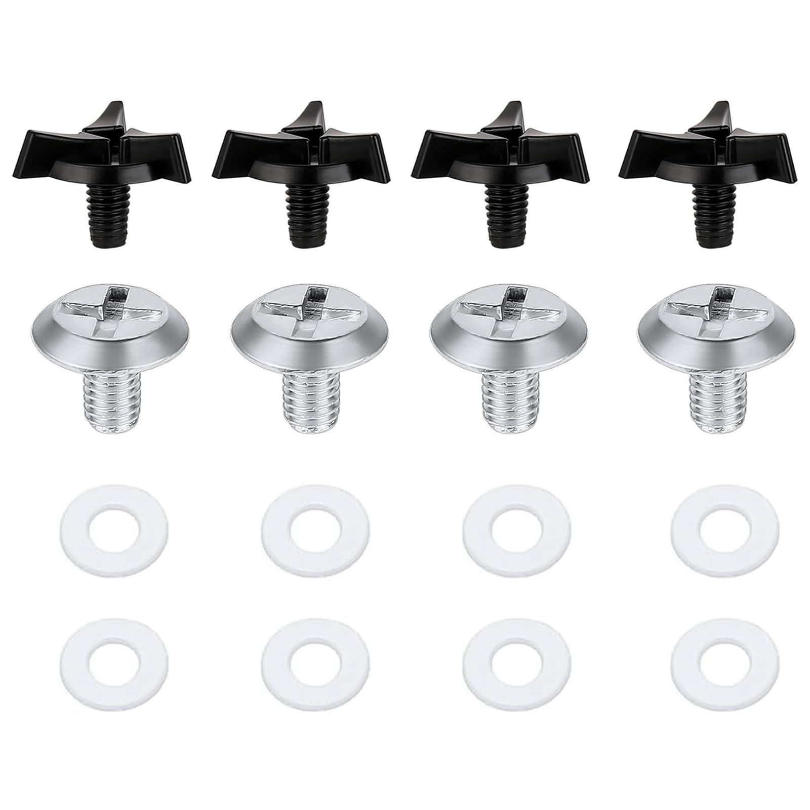 MotorMinds 8 PCS Motorradhelm Visierschrauben Helmschrauben Motorradhelmzubehör Helmreparaturset Helmvisier Ersatzset Helmbefestigungsschrauben Helmvisierclips Schrauben (Schwarz, Silber) von MotorMinds