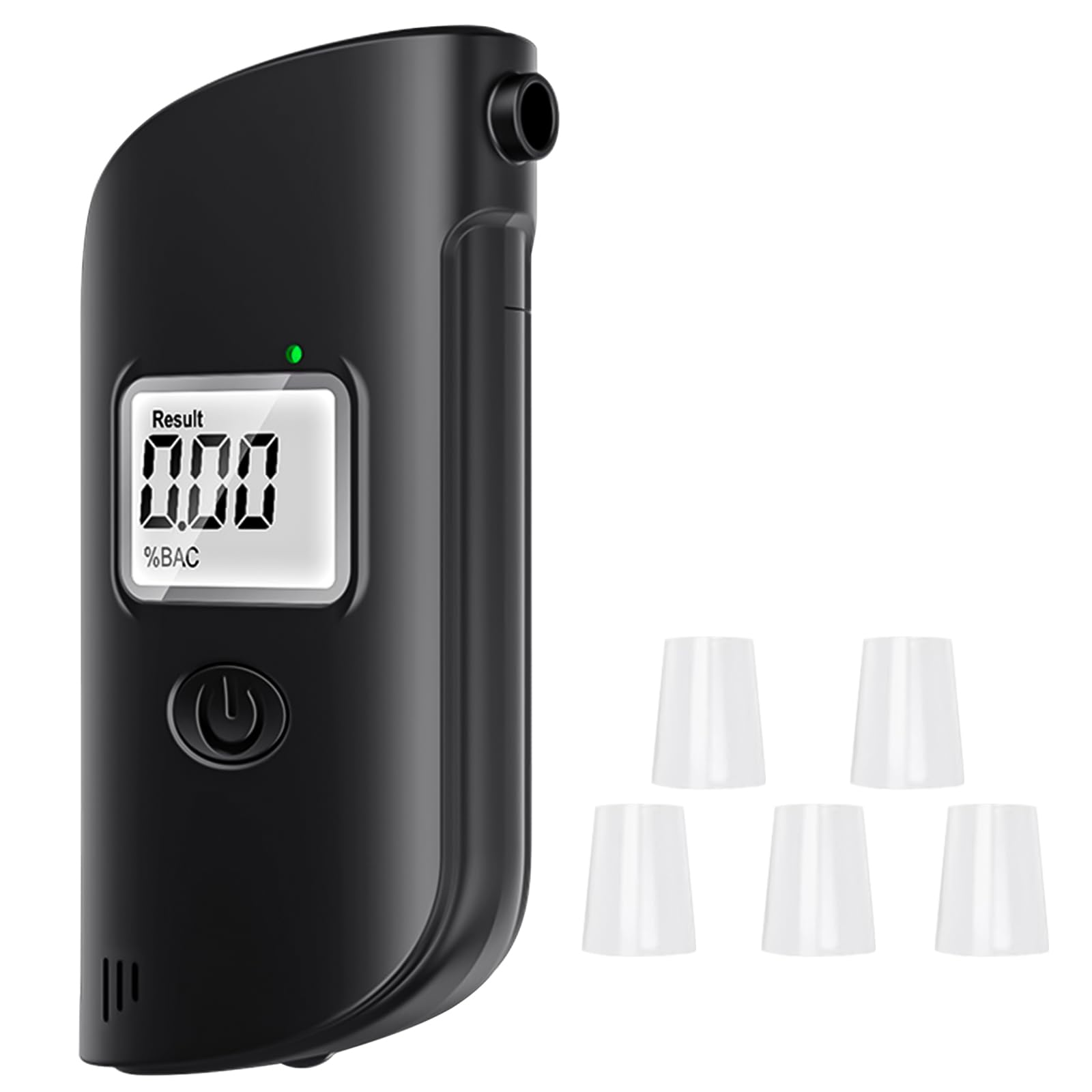 MotorMinds Alkoholtester, 15 Mundstücken Alcohol Tester mit LCD-Bildschirm Digitaler Alkoholtester mit LED-Notbeleuchtung,Geeignet für Persönliche Alkoholtests zur Gewährleistung Einer Siche von MotorMinds