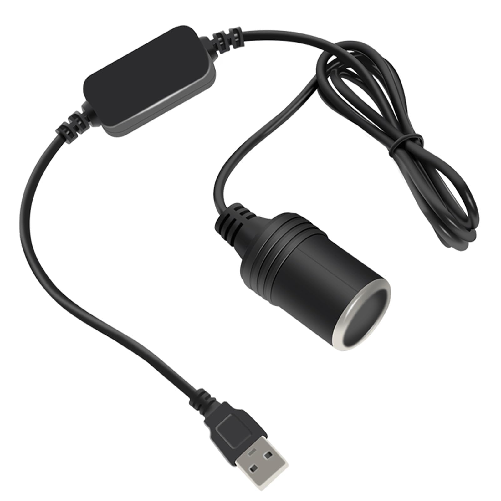 MotorMinds Zigarettenanzünder Adapter, 5V zu 12V USB zu Auto Zigarettenanzünder Buchse Adapterkabel Stecker zu Buchse kabelgebundener Controller Stecker Adapter 60cm von MotorMinds