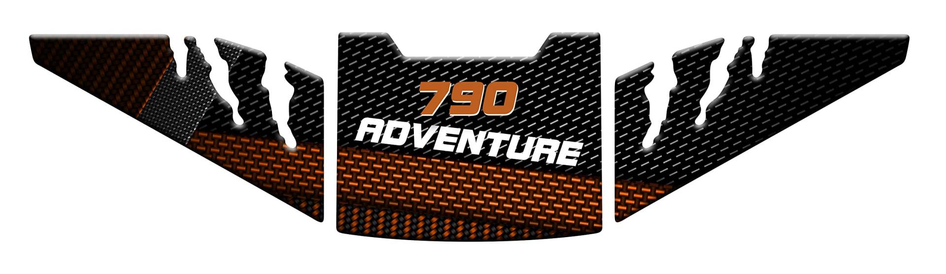 Seiten- und Tankschutz aus Harz, selbstklebend, 3D-Effekt, kompatibel mit KTM Adventure 790 (Orange v1) von Motorcycle