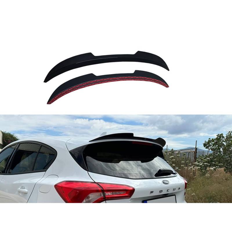 Motordrome A/497 Dachspoiler (Spoiler Cap) kompatibel mit Ford Focus HB IV 2018- (ABS Glänzend Schwarz) von Motordrome