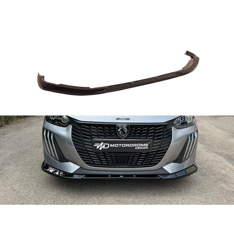 Frontspoiler kompatibel mit Peugeot 208 II Facelift 2023- exkl. GT-Line (ABS Gloss Black) von Motordrome