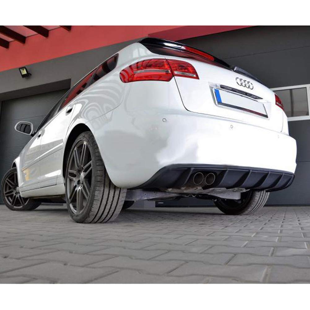 Heckschürzenansatz (Diffuser) kompatibel mit Audi A3 8P Sportback 2008-2012 (GFK) von Motordrome