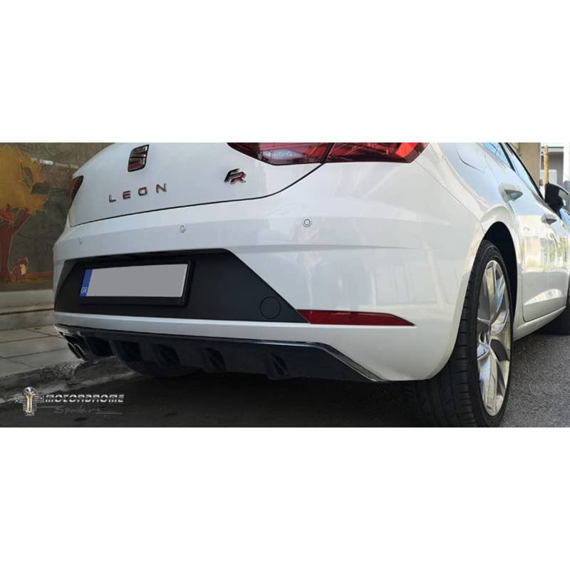 Motordrome Heckschürzenansatz (Diffusor) kompatibel mit Seat Leon 5F FR 5-türer Facelift 2017-2020 (ABS) von Motordrome