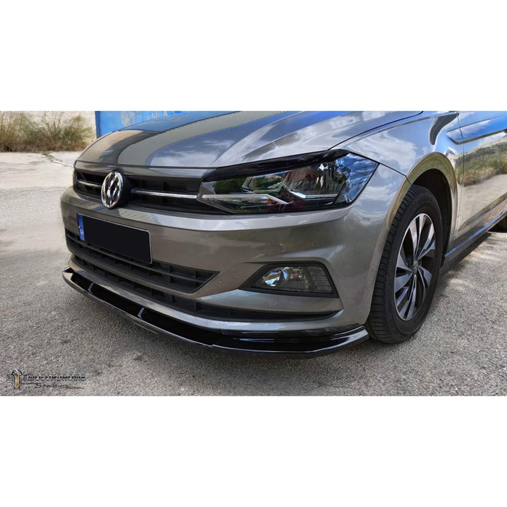 Motordrome K162-001 Frontspoileransatz kompatibel mit Volkswagen Polo (AW) 2017- exkl. R-Line/GTi (ABS Glänzend schwarz) von Motordrome