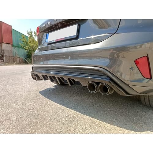 Motordrome K165-003 Heckschürzenansatz (Diffusor) kompatibel mit Ford Focus IV ST-Line HB 2018-2022 (ABS Glänzend Schwarz) von Motordrome