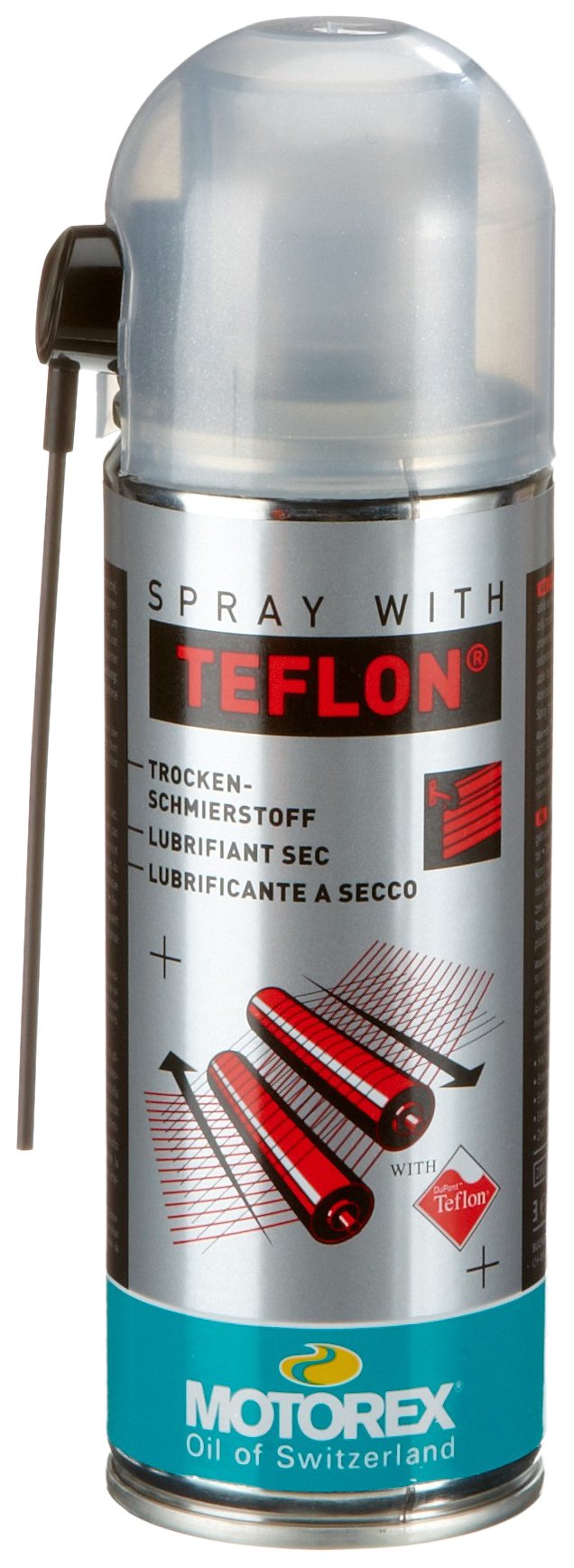 Motorex Teflon 0,2l Schmiermittel Spray für Fahrradreiniger, Kleine Maschinen, Bauteile 200 ml von Motorex