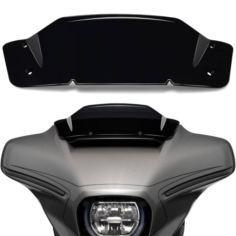 MOTORFISH 12,7 cm Wave Windschutzscheiben-Windsplitter passend für Harley Davidson CVO Street Glide FLHXSE, Street Glide FLHX 2023 2024 (schwarz), MotorfishWS066 von Motorfish