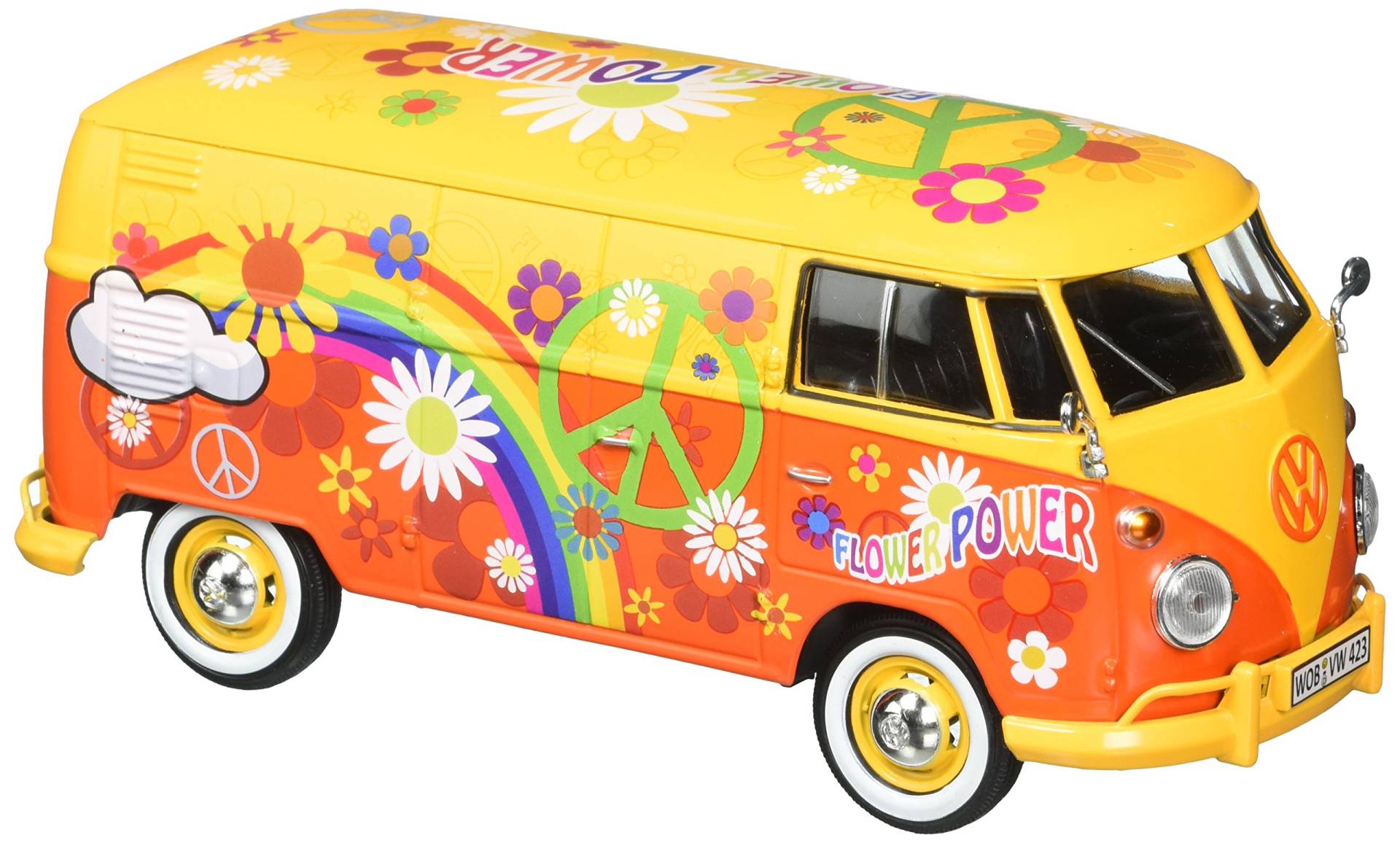 Motor Max 1:24 VW Volkswagen Type 2 T1 Delivery Van Flower Power Design von Motormax