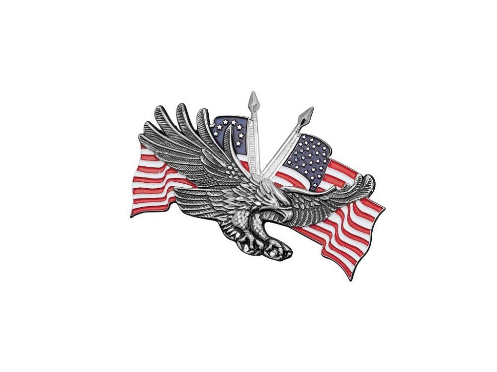 Highway Hawk Emblem Adler USA-Flagge 11 cm breit zum Aufkleben von Motorrad Burchard