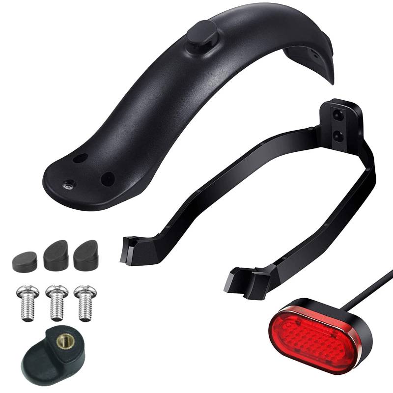 MotuTech Set Schutzblech hinten + Halterung Schutzblech hinten + Rücklicht für Xiaomi M365 / M365 Pro Scooter, Ersatzzubehör (schwarz) von MotuTech