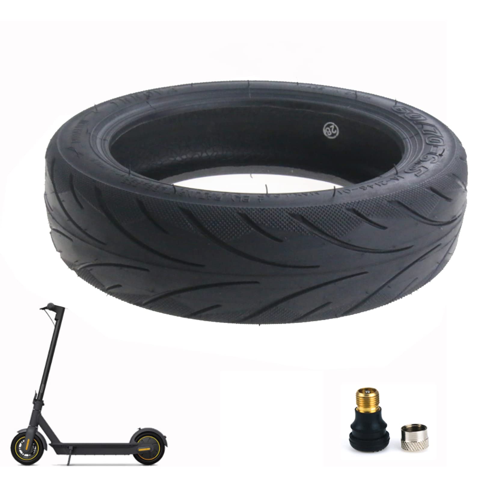 MotuTech Tubeless Reifen mit Ventil 60/70-6.5 für Segway Ninebot G30 Max Roller Elektroroller Hinten Vorne rutschfeste Tubeless Dämpfungsreifen (1 piece) von MotuTech