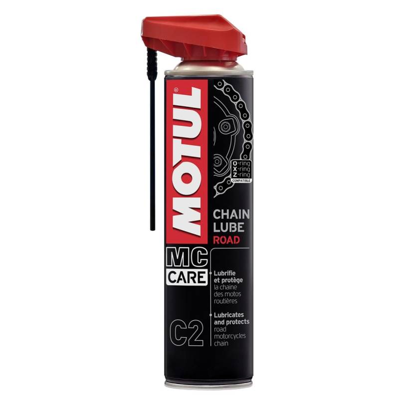 Fett Spray Schmiermittel Kette Motul Chain Lube Politur Road MC Care C2 2 Spraydosen 400 ml von Motul