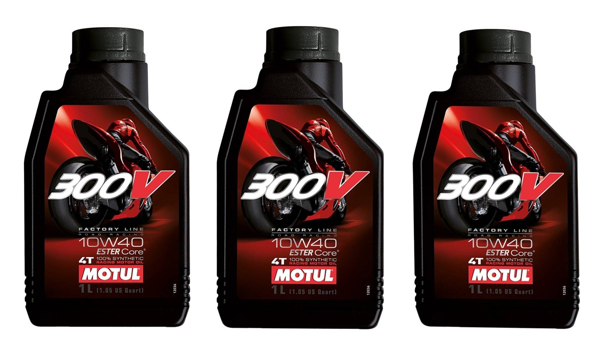 Motoröl 4T Moto – Motul 300 V Factory Line Road Racing 10W-40, 3 Liter (3x1 lt) von Motul