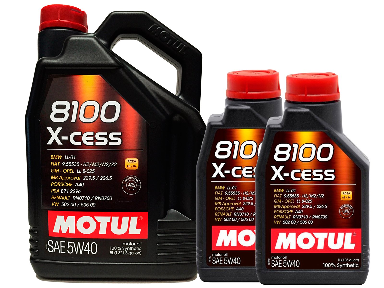 Motoröl Motul 8100 X-Cess 5W40, 7 Liter (1 x 5 l + 2 x 1 l) von Motul