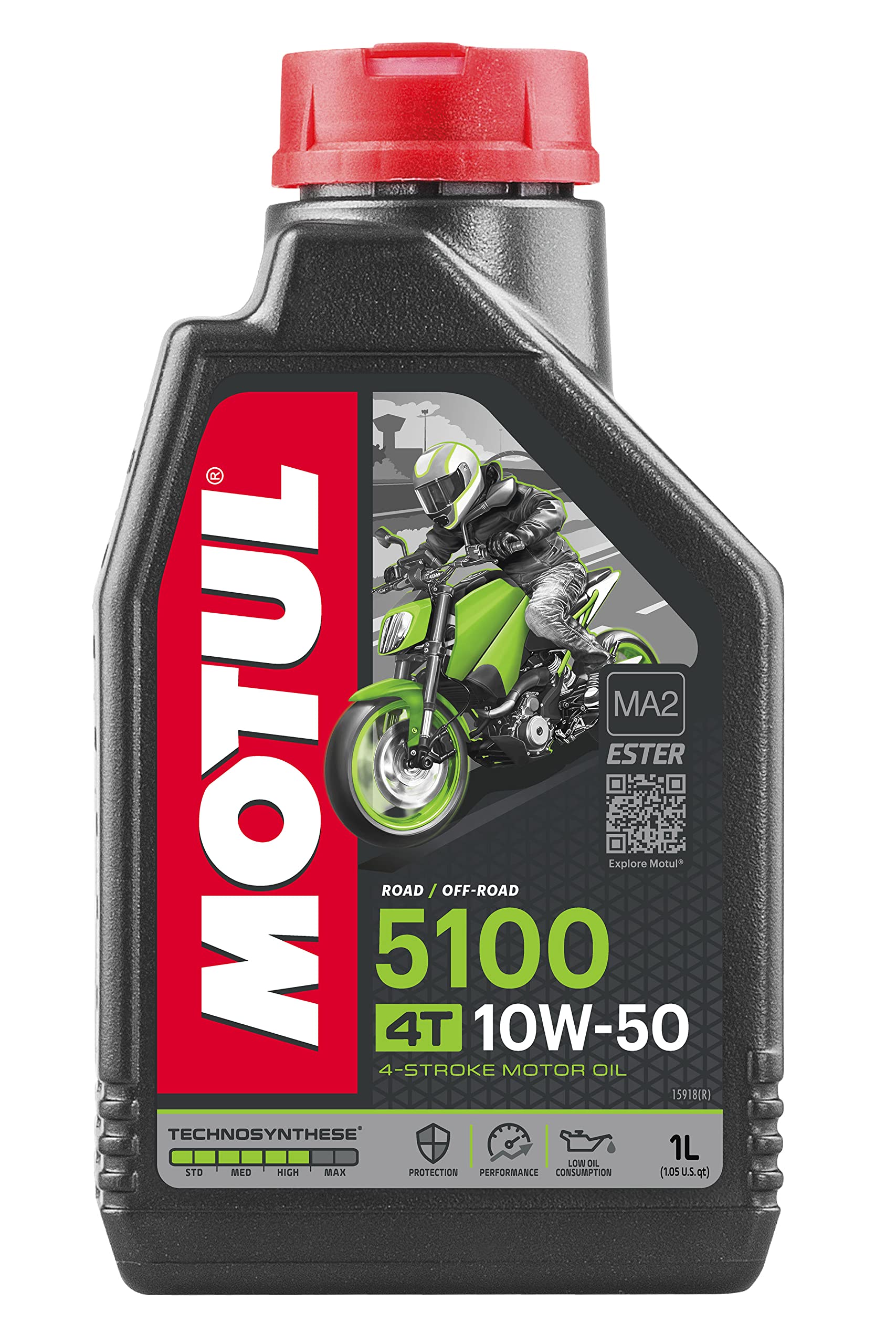 Motul 104074 5100 4T, 10 W-50, 1 L, Brown, 221x117x63.5 von Motul