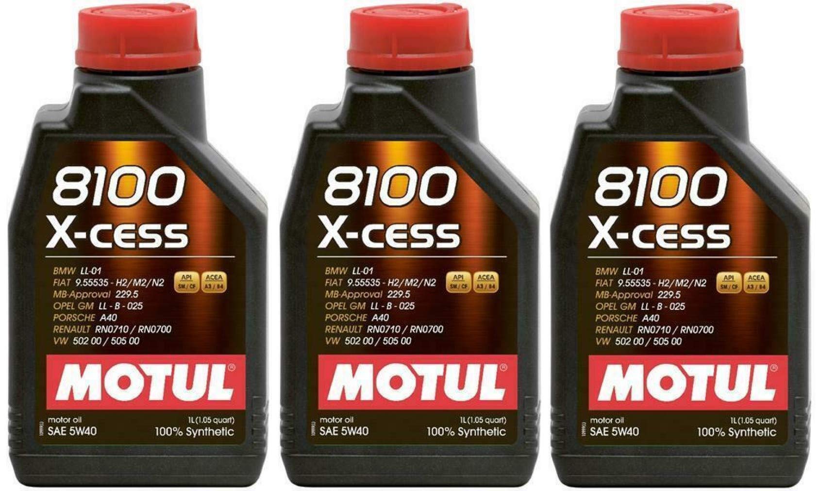 Motul 8100 X-cess 5W40 Vollsynthetisches Motorenöl, 3 Liter von Motul