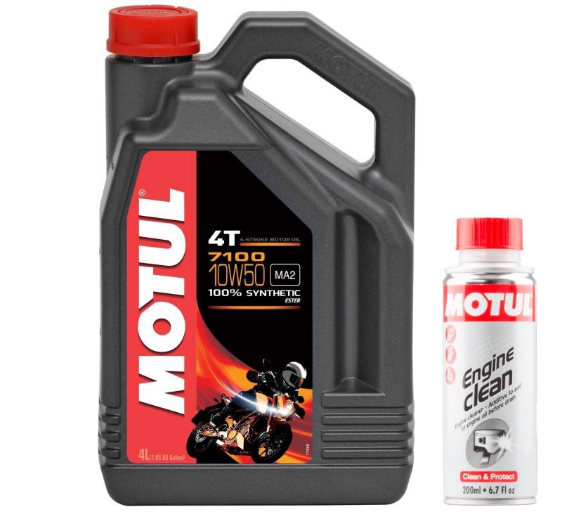 Motul Duo 7100 4T 10W-50 Motoröl 4 Liter + Engine Clean 200ml von Motul