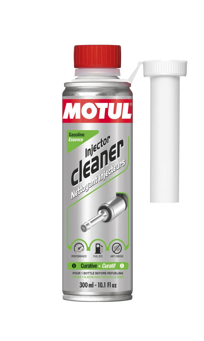 Motul Injektor-Reiniger Benzin, Reinigungs-Additiv für Einspritzdüsen und Kraftstoffsysteme von Otto-Motoren, Mehr Leistung, weniger Verbrauch und Emissionen, Injector Cleaner Gasoline, 300 ml von Motul