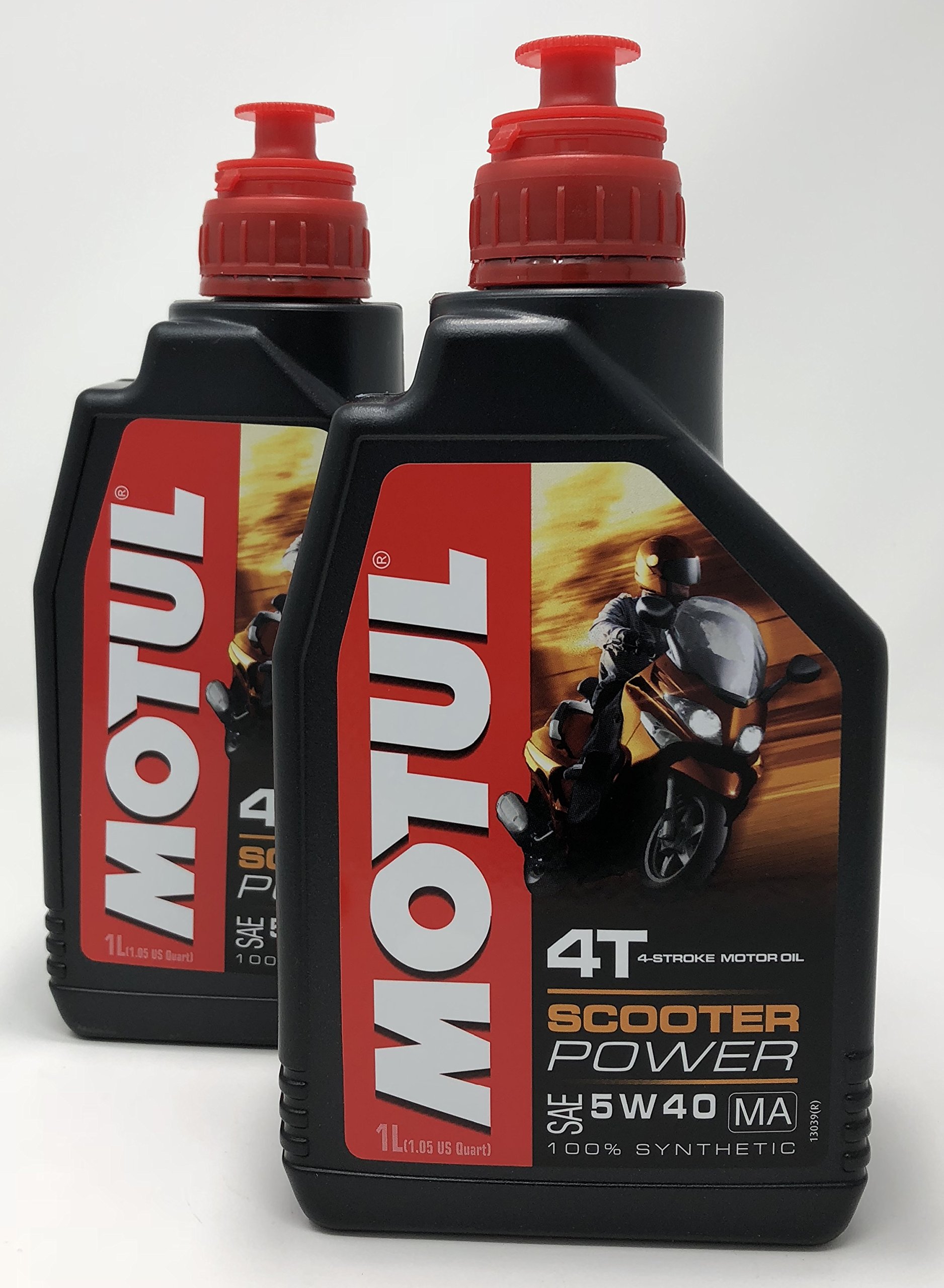 Motul Motoröl 4 Takt Scooter Power SAE 5W-40 MA, 2 Liter (2x1 lt) von Motul