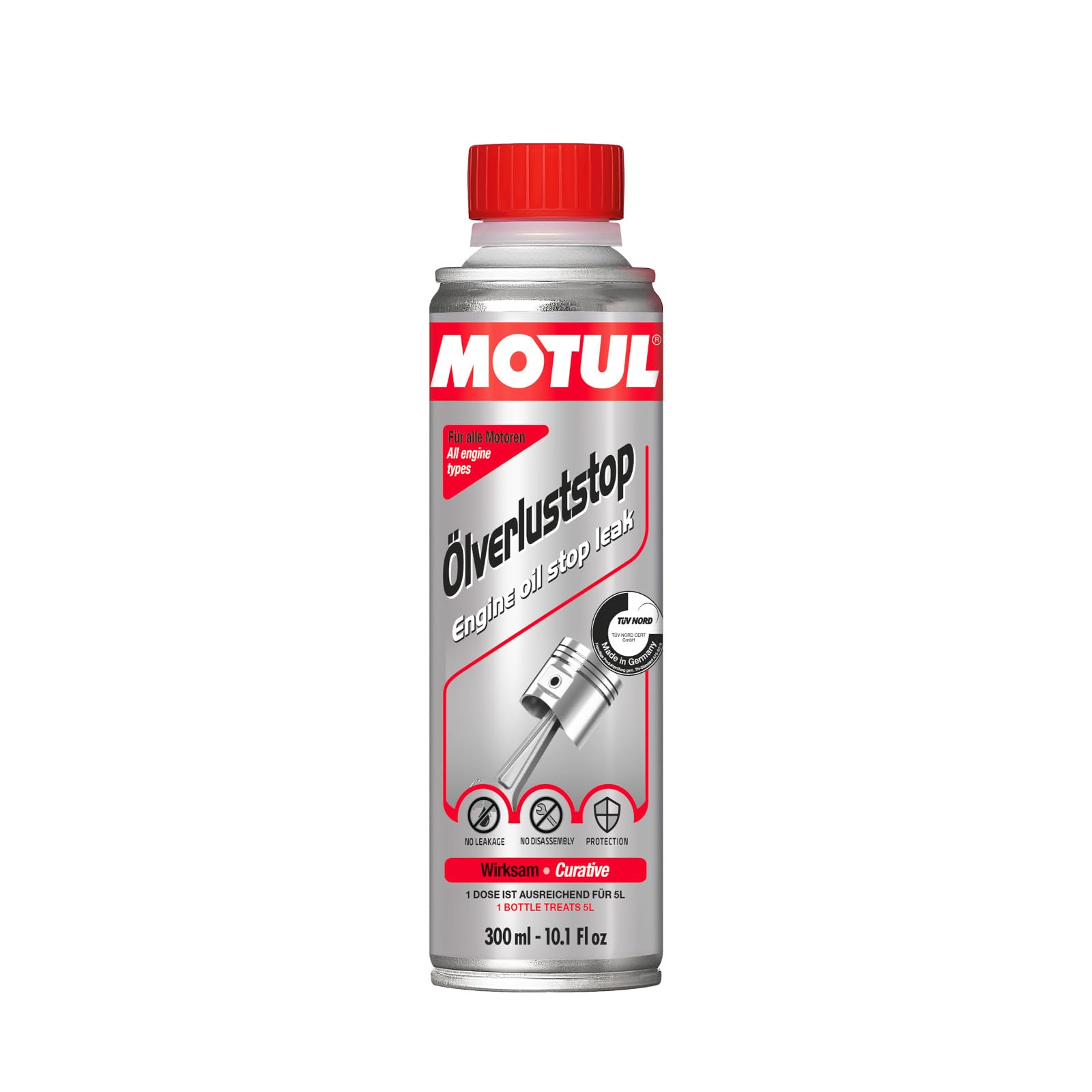 Motul 300 ml Ölverluststopp Engine Oil Stop Leak Additiv | Stop Verlust von Öl Motordichtmittel | 110647 | Stoppt den Verlust von Motoröl bei Leckagen, eine Weiterfahrt ist dadurch möglich von Motul