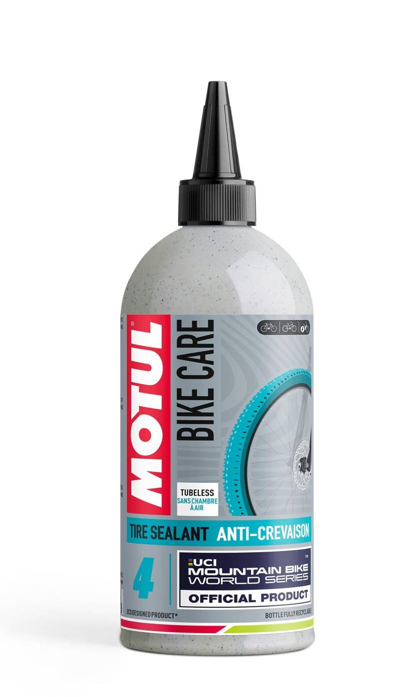 Motul Reifendichtmittel für schlauchlose Gelände-Fahrradreifen, Tubeless-Dichtmilch, Schutz vor kleinen/mittleren Reifenpannen, Auch für Offroad-E-Bikes, Bike Care Tire Sealant Off Road, 500 ml von Motul