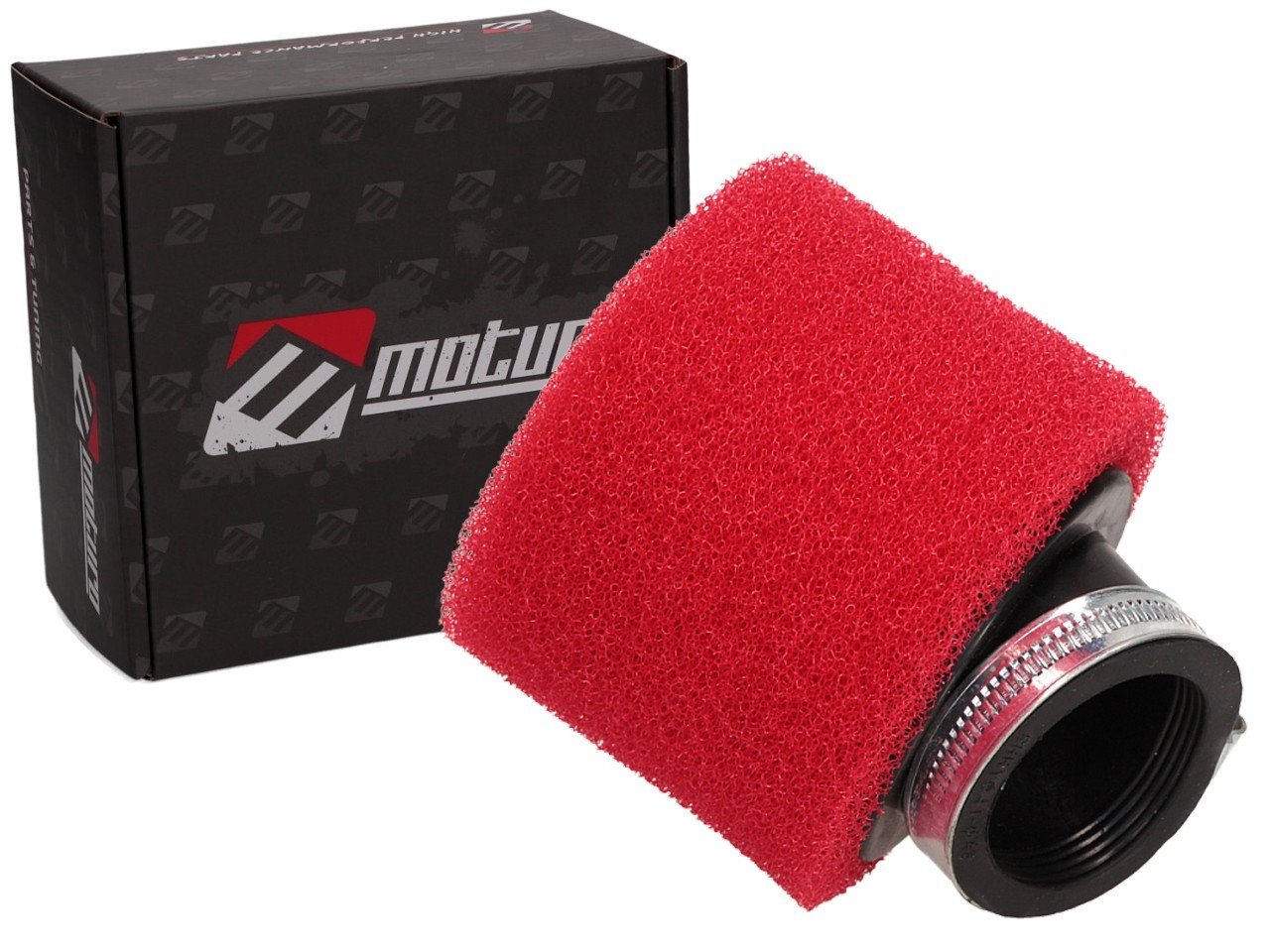 Moturo Sport Luftfilter rot 42mm PZ27 für Motorrad Roller ATV Quad von Moturo