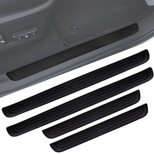 4X Gummi Auto Tür Scuff Plate Schweller Abdeckung Panel Step Protector Guards Universal (Schwarz) von Mounteps