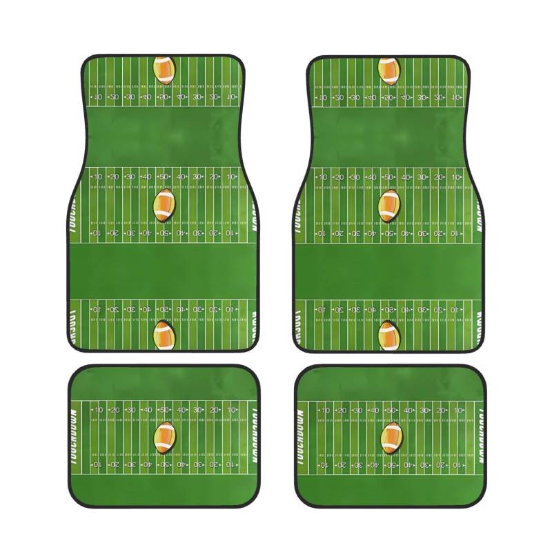 American Football Field Ball Sport Stilvolle Automatten, komplettes Set, langlebige und individuelle Fußmatten für Autos, universelles Automatten-Set, schützende Auto-Fußmatten von Mouxiugei